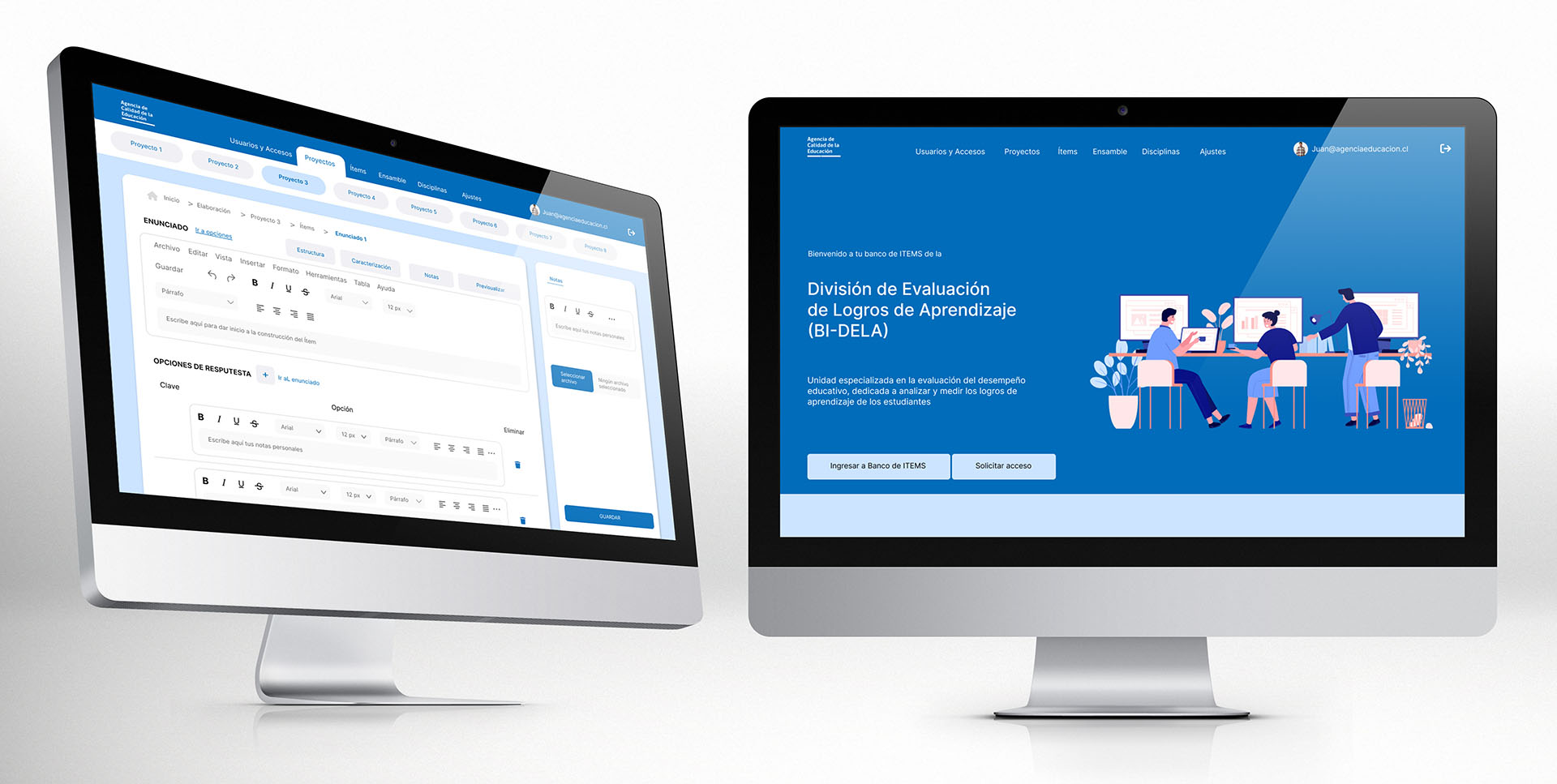 Diseño de la interfaz principal del sistema DELA